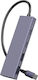 Powertech Hub 4 Θυρών USB 3.0 με σύνδεση USB-C Γκρι