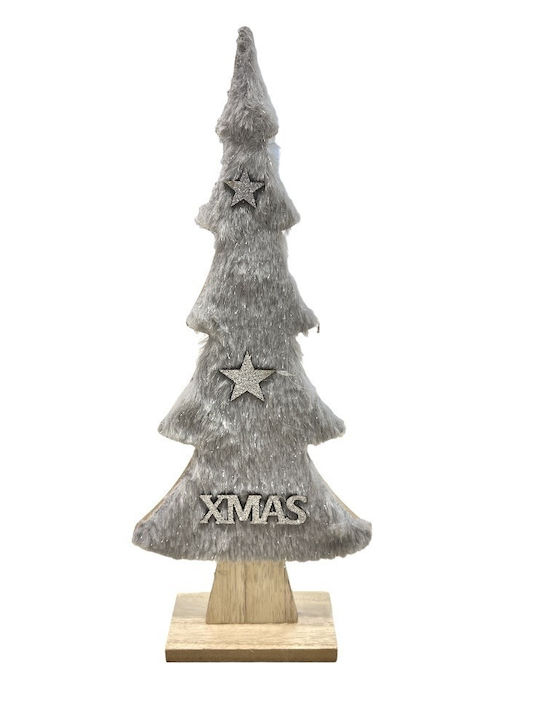 Decorațiune de Crăciun Lemn Braduleț 23cm. Gri