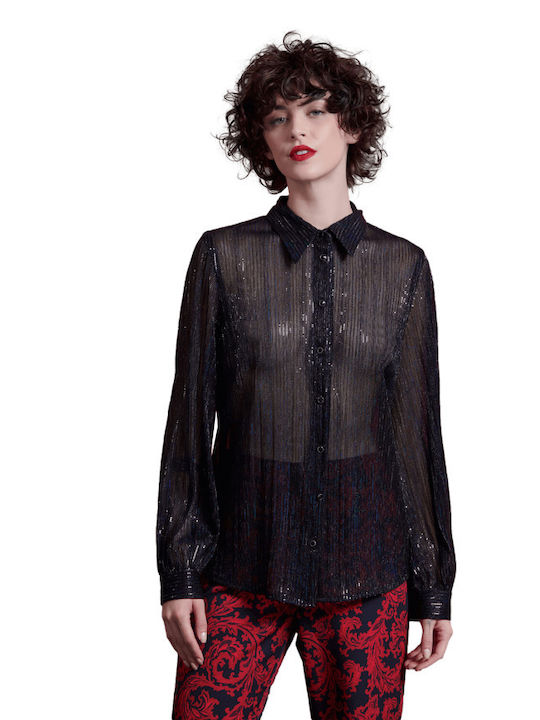 Matis Fashion Women's Monochrome Long Sleeve Shirt Black
