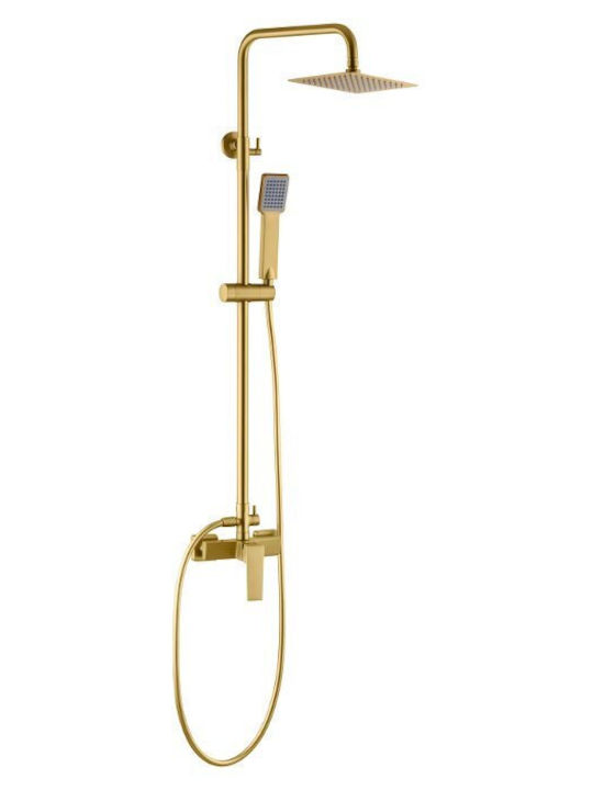 Imex Verstellbare Duschsäule mit Armatur Gold