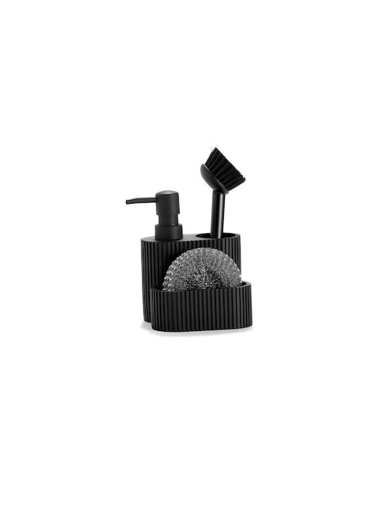 Andrea House Dispenser Kitchen with Sponge Holder Black