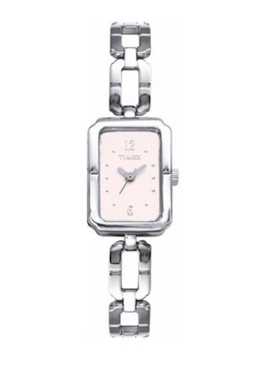 Timex Ανδρικό Ρολόι Μπαταρίας με Ασημί Μεταλλικό Μπρασελέ