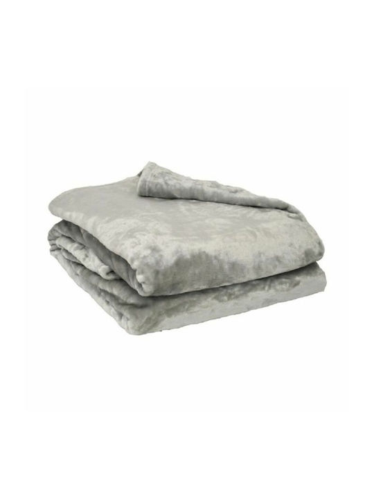 Poyet Motte Blanket Velvet Semi-double 180x220cm. Pearl