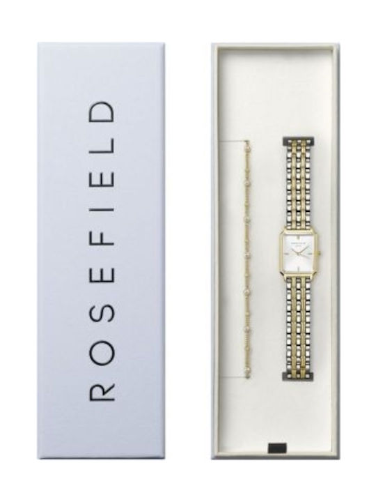 Rosefield Octagon Watch with Gold Metal Bracelet