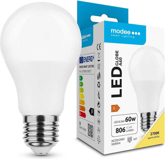 Modee Lighting LED Bulb 8.5W 108mm for Socket E27 and Shape A60 Natural White 806lm