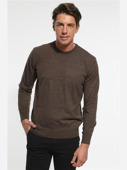 Λαιμόκοψη Men's Long Sleeve Sweater CAFE