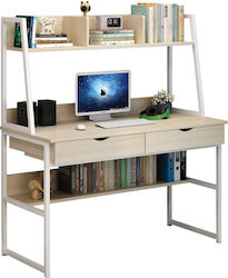 Γραφείο Lily Frans με Βιβλιοθήκη 100x48x135εκ. Maple/Λευκό
