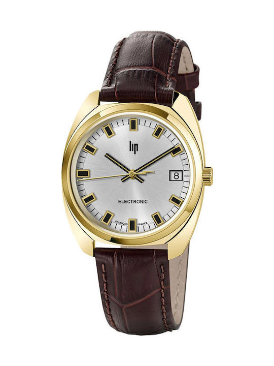 Lip Watches Lip Cdg General De Gaulle Men's Watch Battery with Brown Leather Strap