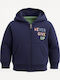 Kids Sweatshirt Cardigan with Hood Dark Blue Never Give Up