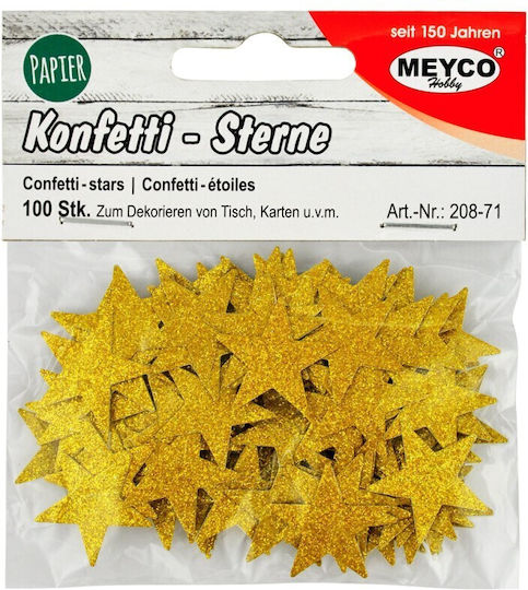 Meyco Stars Christmas Confetti 100pcs in Gold color