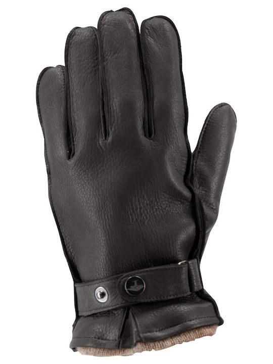 Fynch Hatton Μαύρα Ανδρικά Δερμάτινα Γάντια