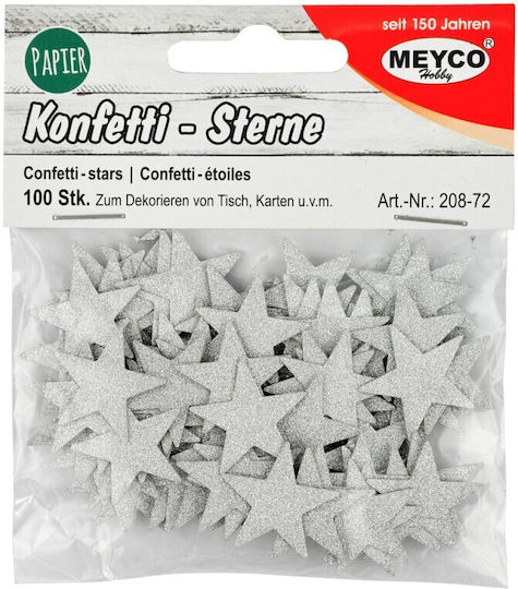 Meyco Stars Christmas Confetti 100pcs in Silver color