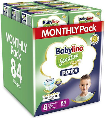 Babylino Sensitive Cotton Soft Πάνες Βρακάκι No. 8 για 20+kg 84τμχ