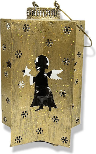 Angiolina Christmas Metallic Gold Lantern 20x15cm