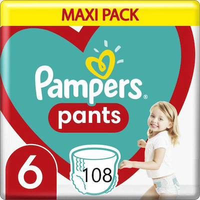 Pampers Pants Πάνες Βρακάκι No. 6 για 15+kg 108τμχ