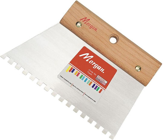 Morgan Spatula Serrated 10x10mm with Wooden Handle MO.0009270
