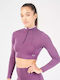 Women's Athletic Blouse Long Sleeve Purple