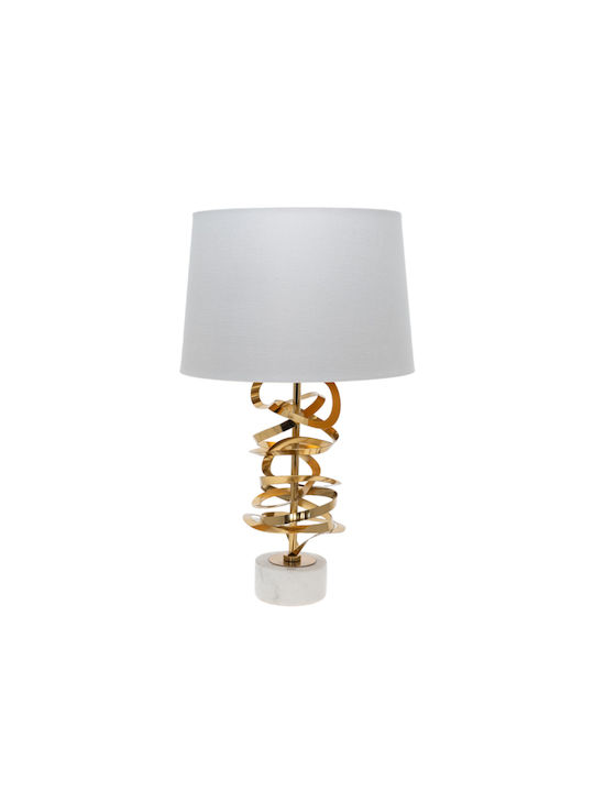 Zen Collection Metal Table Lamp with White Shade and Base