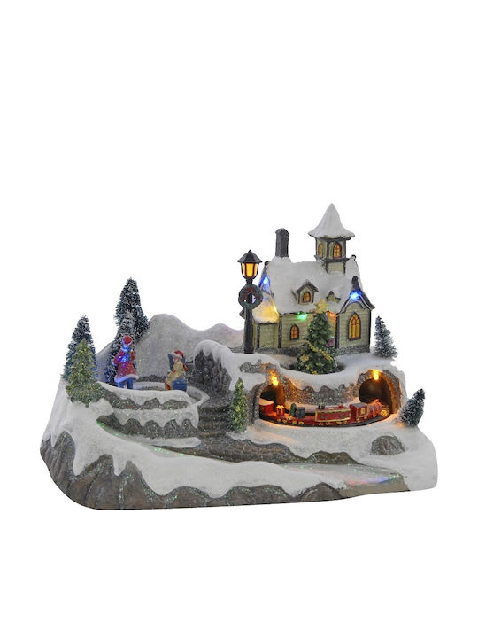 Anemi Collection Weihnachts- Beleuchtete Dekorative Darstellung mit Musik 25.5x18.5cm Verschneit
