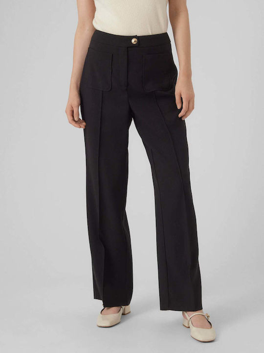 Vero Moda Women's Fabric Trousers Black