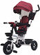 Tesoro Kids Tricycle with Storage Basket, Push Handle & Sunshade Red