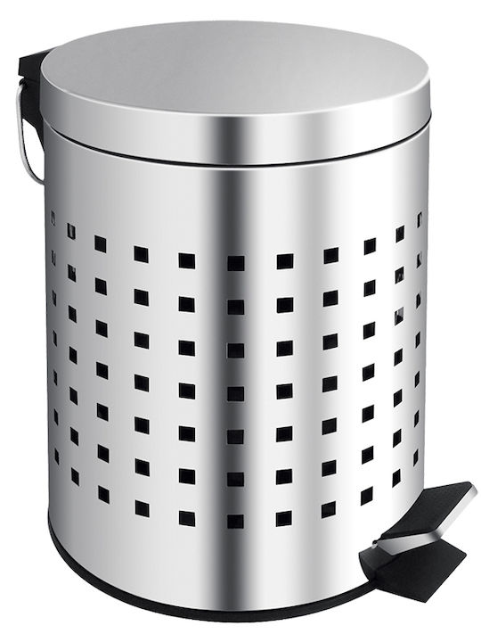 Homefit Inox Καλαθάκι Μπάνιου 5lt Ασημί