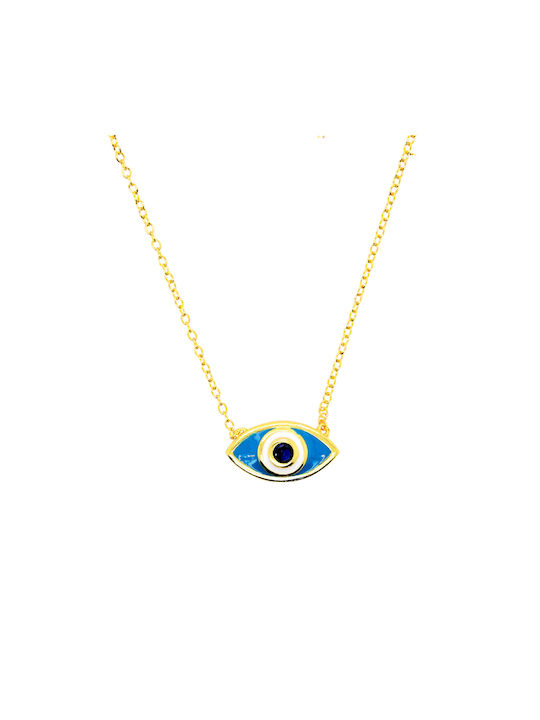 Necklace Eye from Gold Plated Silver