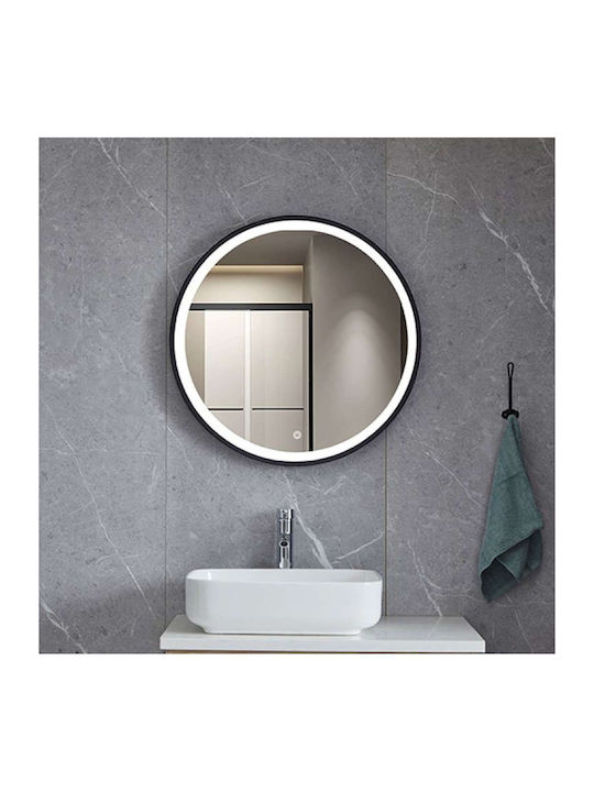 Gloria Omikron Bathroom Mirror made of Plastic 60x60cm Black