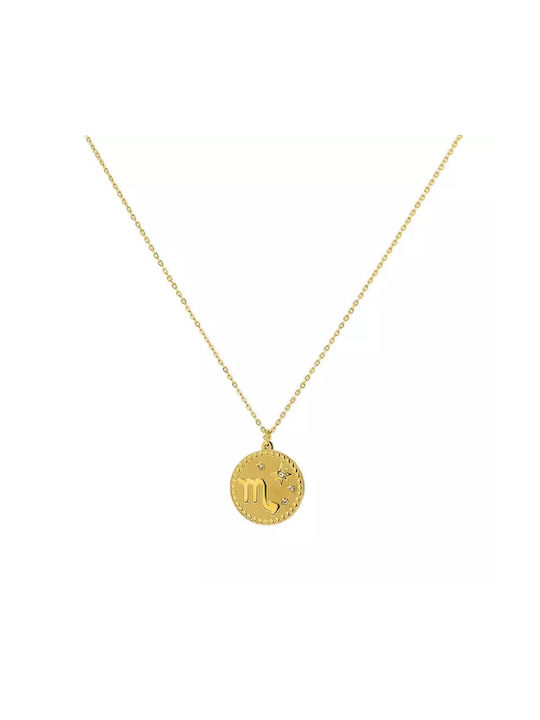 Necklace Zodiac Sign Gold Plated Scorpio