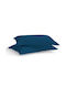 Aslanis Home Satin Plain Pillowcase Set Oxford Dark Blue 50x70cm.
