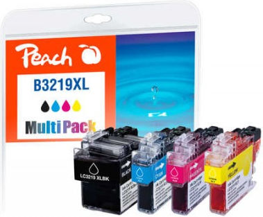 Peach Πακέτο Συμβατών Μελανιών Εκτυπωτή InkJet Brother 3000 Σελίδων 68ml Μαύρο 4τμχ