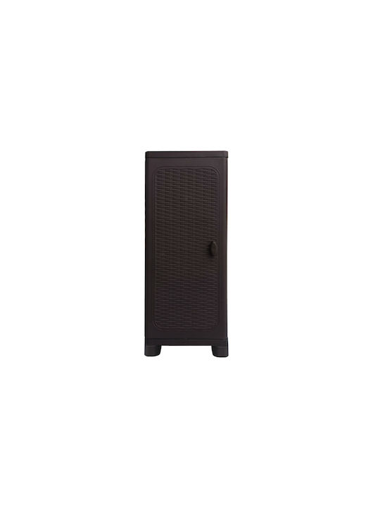 Single-Leaf Cabinet Commodore Three Plastic with 2 Shelves Suitable for Small Spaces 35x44x91 cm