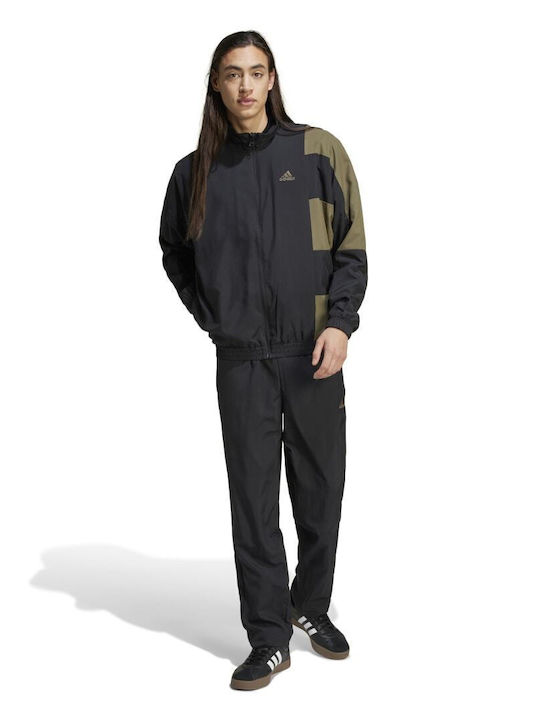 adidas Colorblock Tracksuit Glossy with Elastic Black IP1613