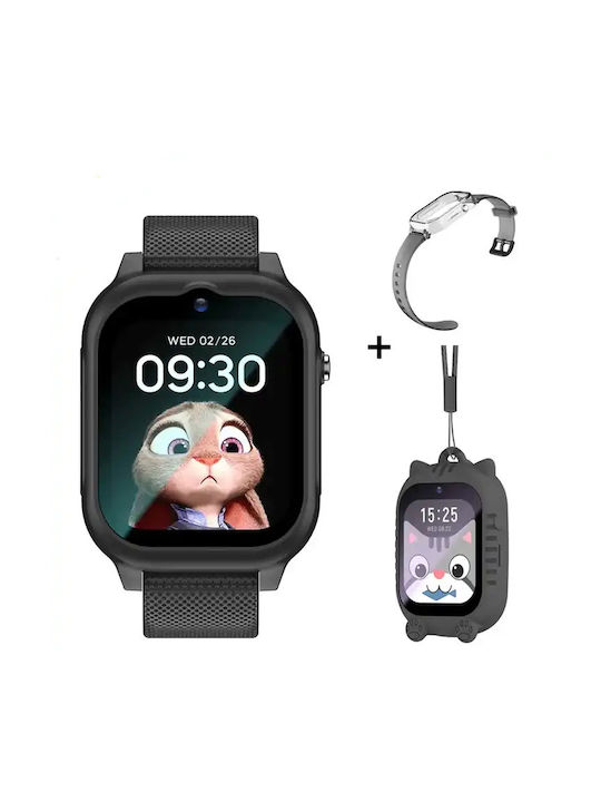 Awei Kinder Smartwatch mit GPS und Kautschuk/Plastik Armband Schwarz