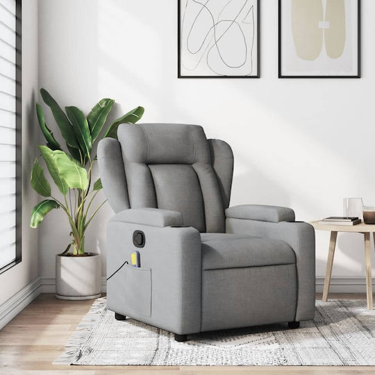 Relax Armchair Massage with Footstool Light Grey 77x94.5x100cm