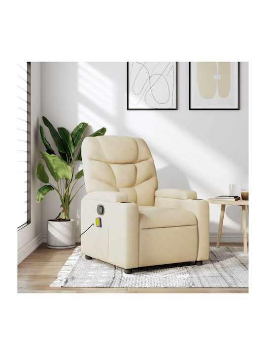 Fotoliu Relax Masaj cu Puf Cremă 74x89x100cm