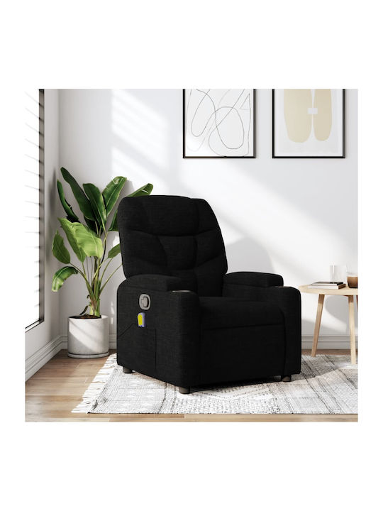 Πολυθρόνα Relax Massage με Υποπόδιο Μαύρη 74x89x100cm