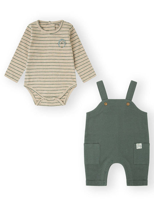 Canada House Baby Bodysuit Set Long-Sleeved with Pants Beige