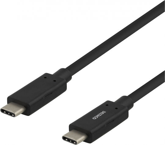 Deltaco USB 3.1 Cable USB-C male - USB-C 60W Μαύρο 1m USBC-1054M