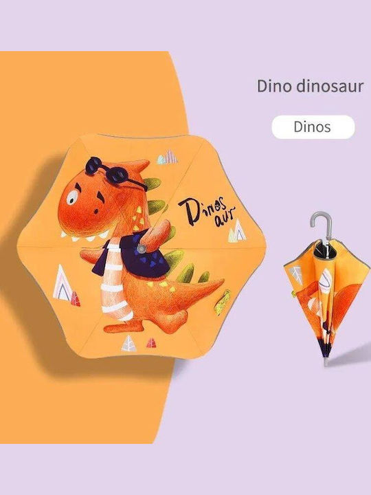 Childrenland Kinderregenschirm Gebogener Handgriff Orange