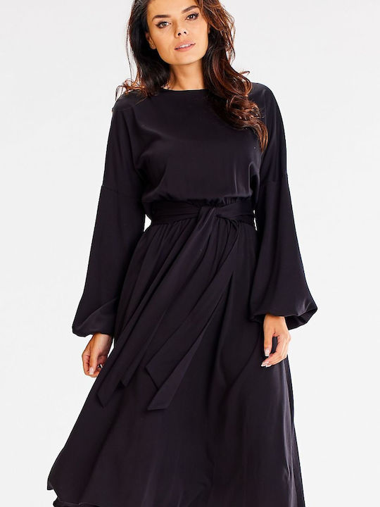 Awama Midi Kleid Schwarz