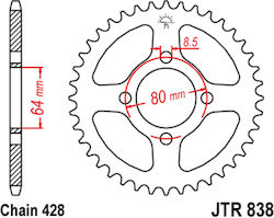 JT Sprockets Γρανάζι Πίσω για Yamaha RD 125