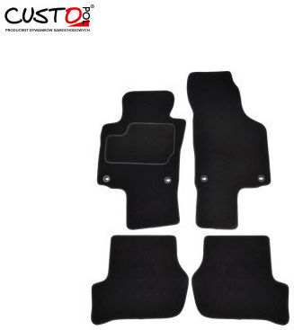 Custopol Σετ Μπροστινά και Πίσω Πατάκια 4τμχ για Skoda Octavia 2004–2007 Μαύρα