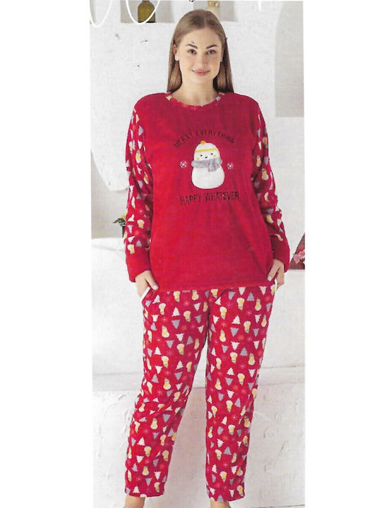 SNC Homewear Wintersatz Schlafanzug & Pyjamas für Damen Rot