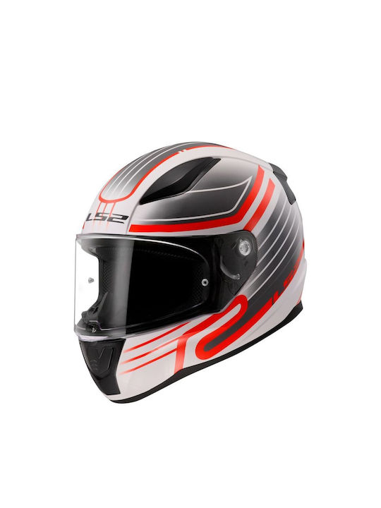 LS2 Rapid II Circuit White/Red Κράνος Μηχανής F...
