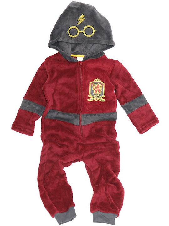 Warner Bros Kids' One-piece Pajamas Winter Fleece burgundy