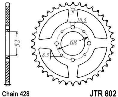 Kawasaki Rear Sprocket for Modenas Kriss for Suzuki Address