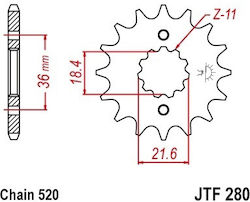 Honda Γρανάζι Μπροστά για Honda AX-1