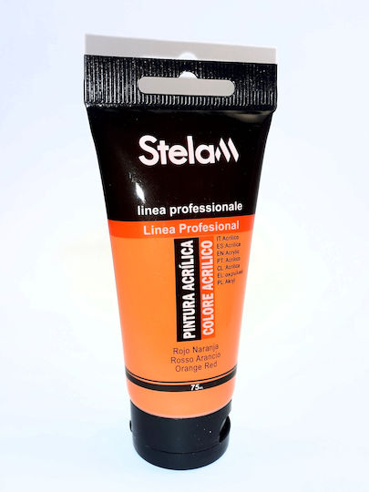 Stelan Acrylic Paint Set Orange Red 75ml 1pcs