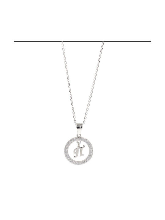 Q-Jewellery Necklace Monogram from Silver with Zircon